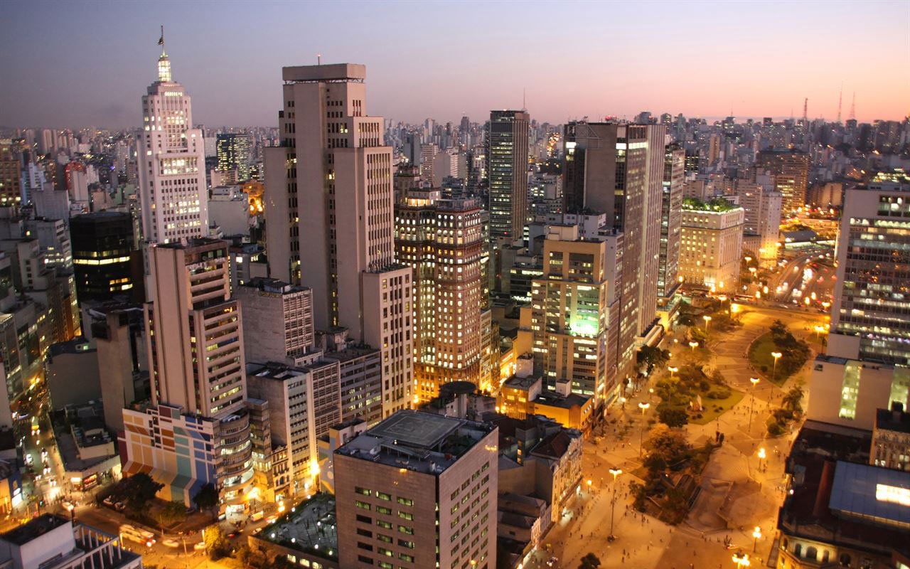 Vista do Parque Ibirapuera e Avenida Paulista em São Paulo