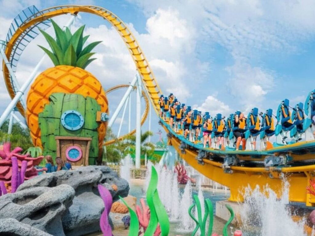 Nova montanha-russa do Beto Carrero World com temática do Bob Esponja em construção