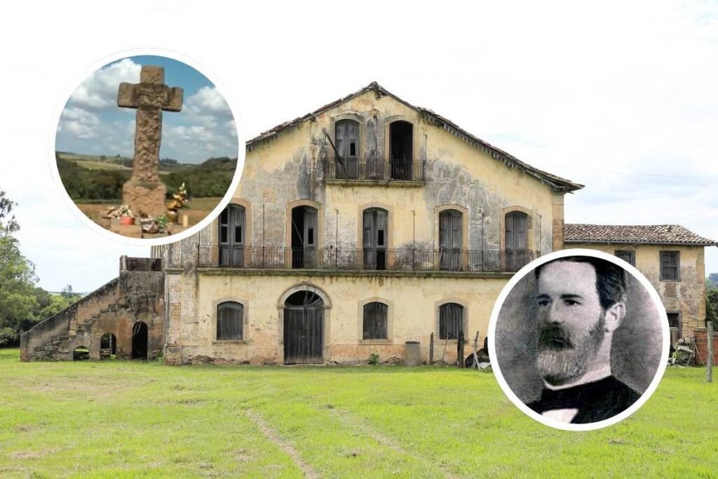Fazenda Angélica, casarão mal-assombrado a uma hora de São Paulo, com arquitetura imponente e paisagem rural ao redor.