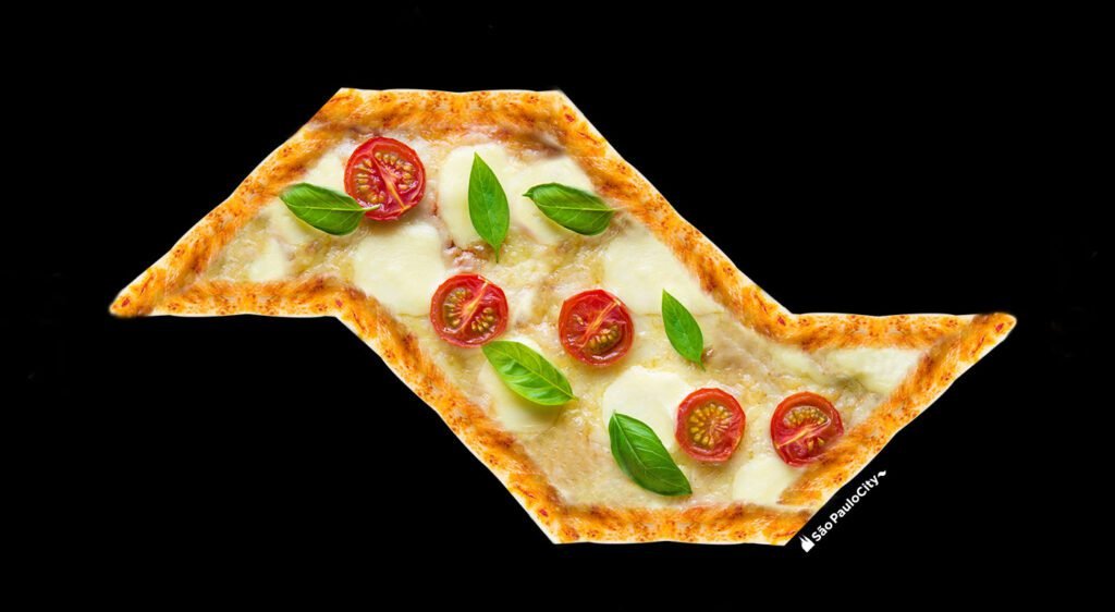 Pizza Margherita da Cantina Speranza com borda generosa, molho artesanal, mussarela de búfala e manjericão fresco em um prato típico italiano.