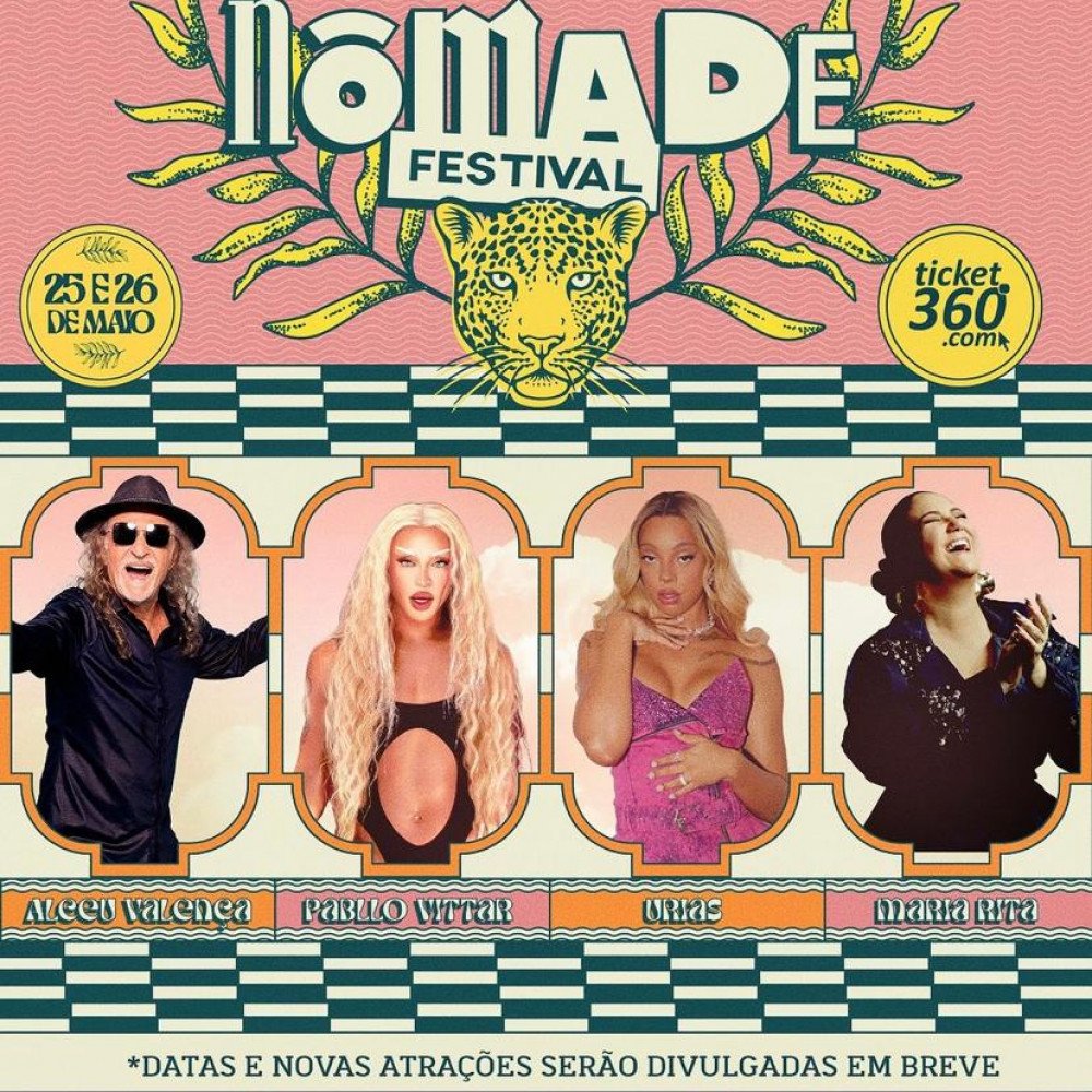 Banner do Nômade Festival 2024 com informações sobre música e cultura