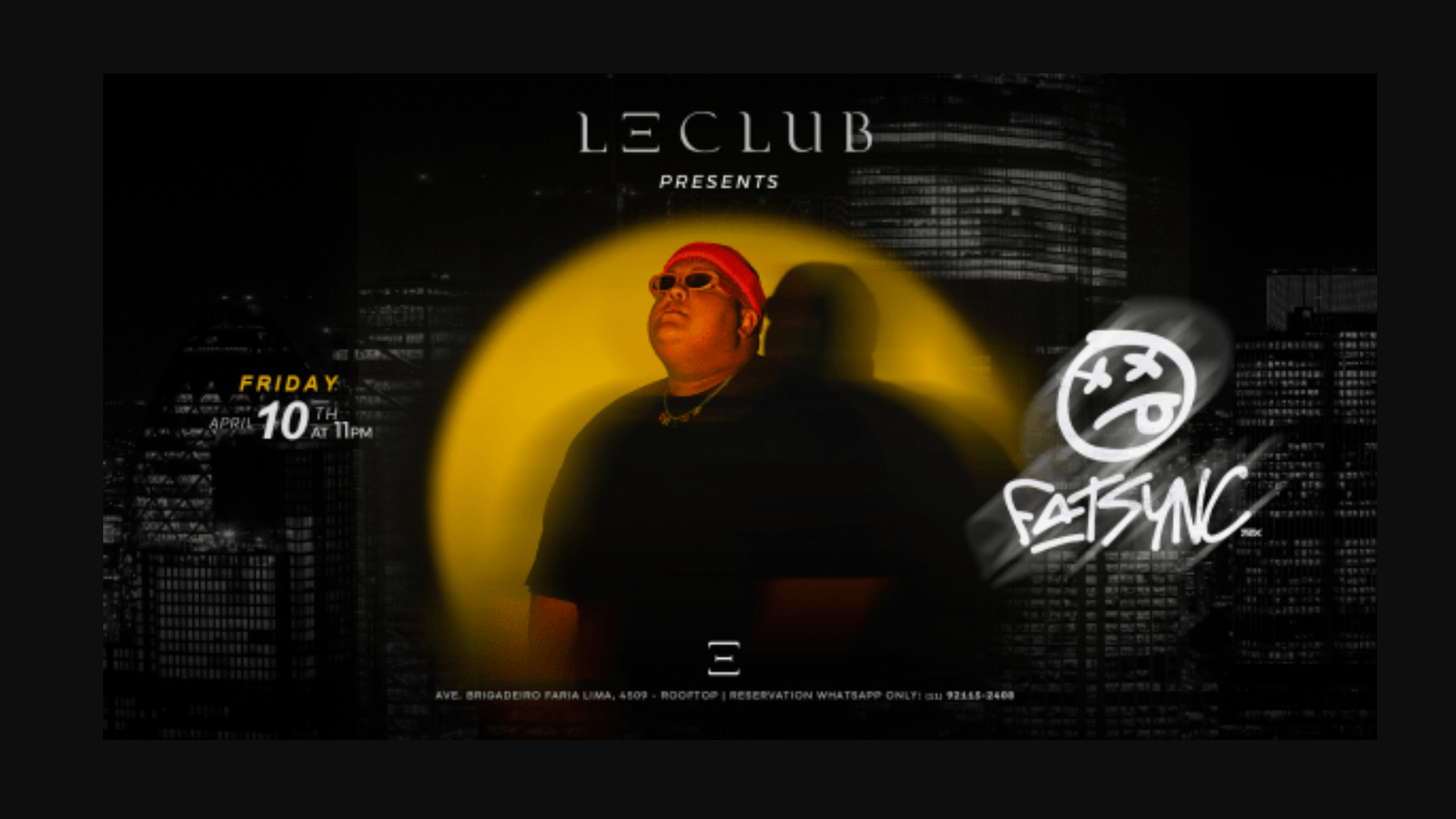 Fatsync se apresentando no Le Club SP durante evento de música eletrônica