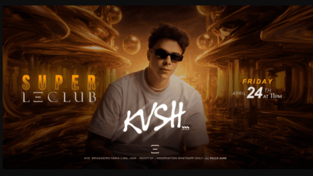 DJ KVSH se apresentando no Le Club SP durante evento de música eletrônica