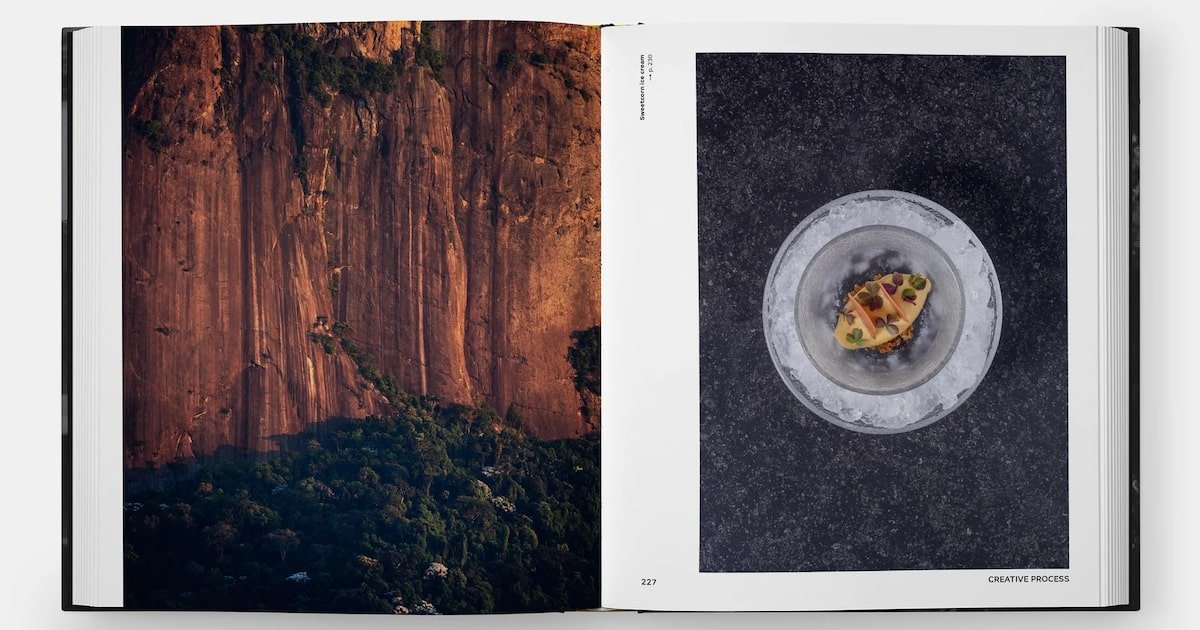 Prato de picles de sardinha elaborado por Alberto Landgraf, refletindo a cozinha naturalista brasileira.