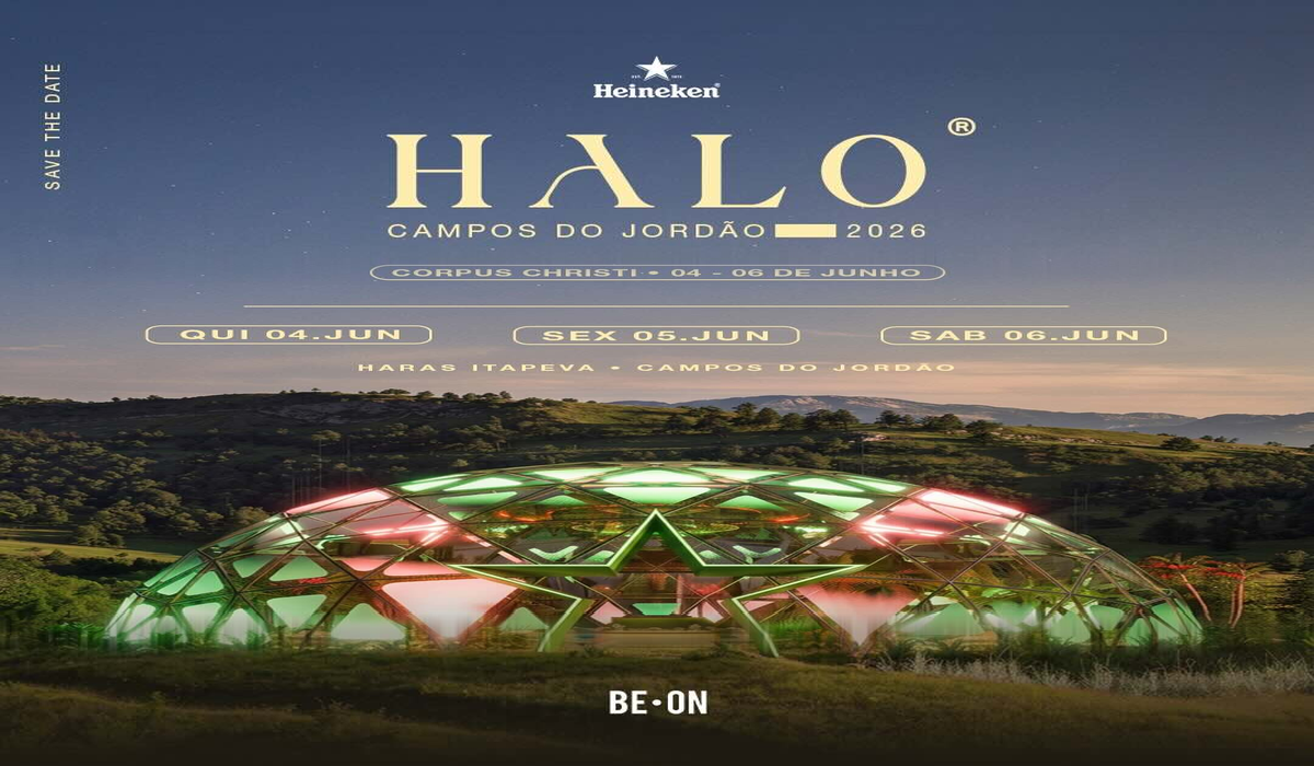 Domo imersivo do evento HALO Campos do Jordão 2026 rodeado por natureza