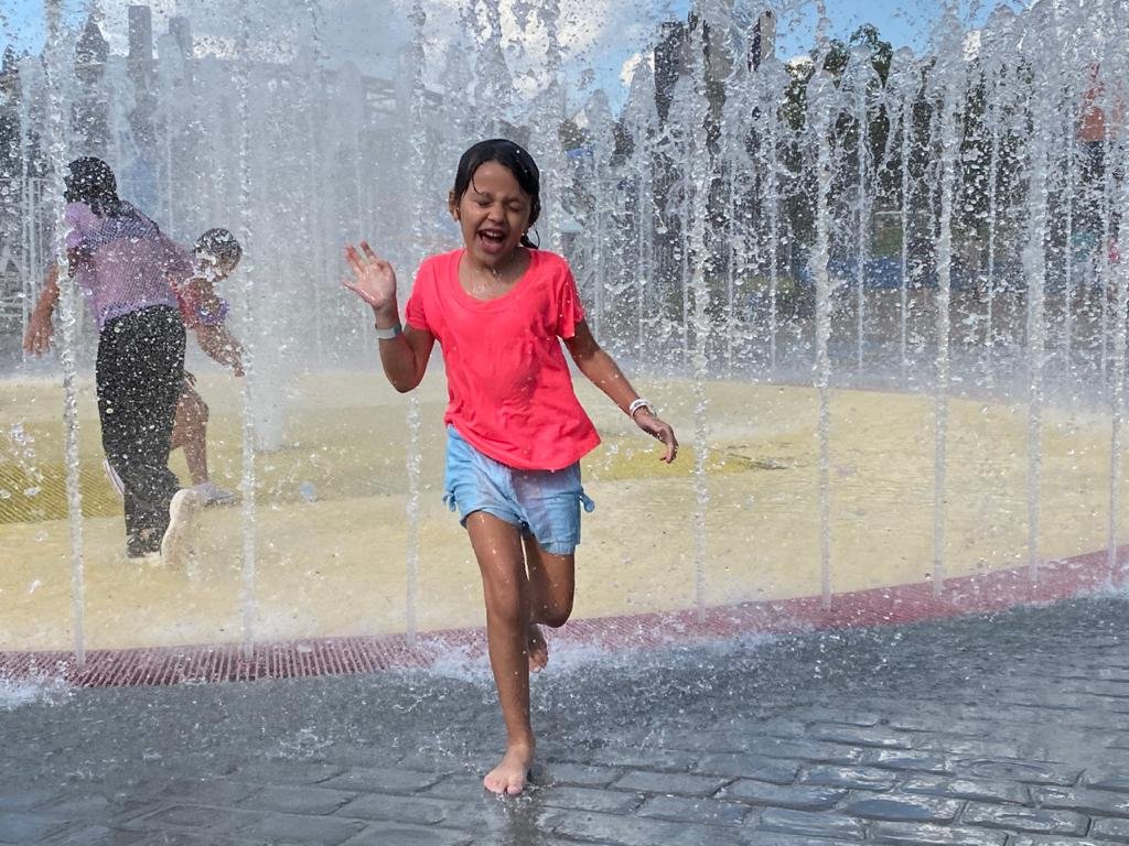 Família se divertindo em um passeio em São Paulo durante o feriado