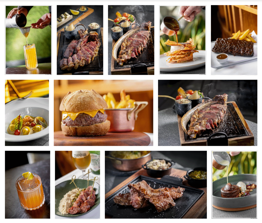 Pratos, carnes, bebidas e sobremesas do Urus Restaurante em São Paulo