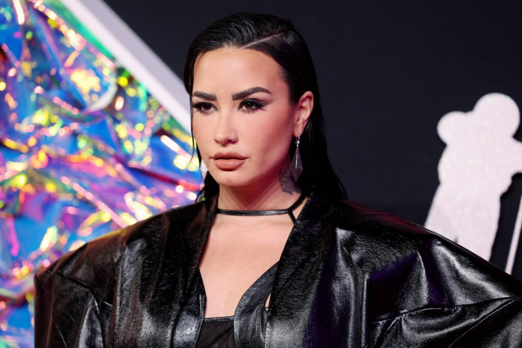 Demi Lovato durante um show ao vivo em São Paulo