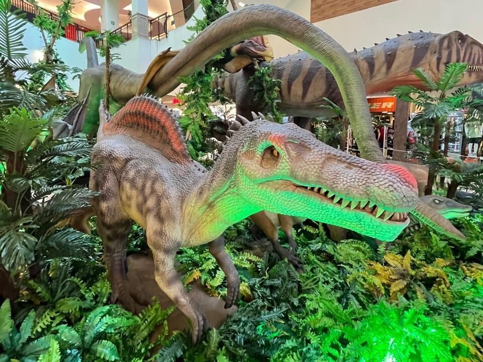 Exposição de dinossauros no Shopping Praça da Moça em Diadema