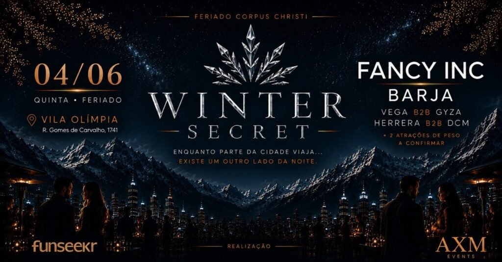 DJ Fancy Inc e Barja se apresentando na Winter Secret em São Paulo