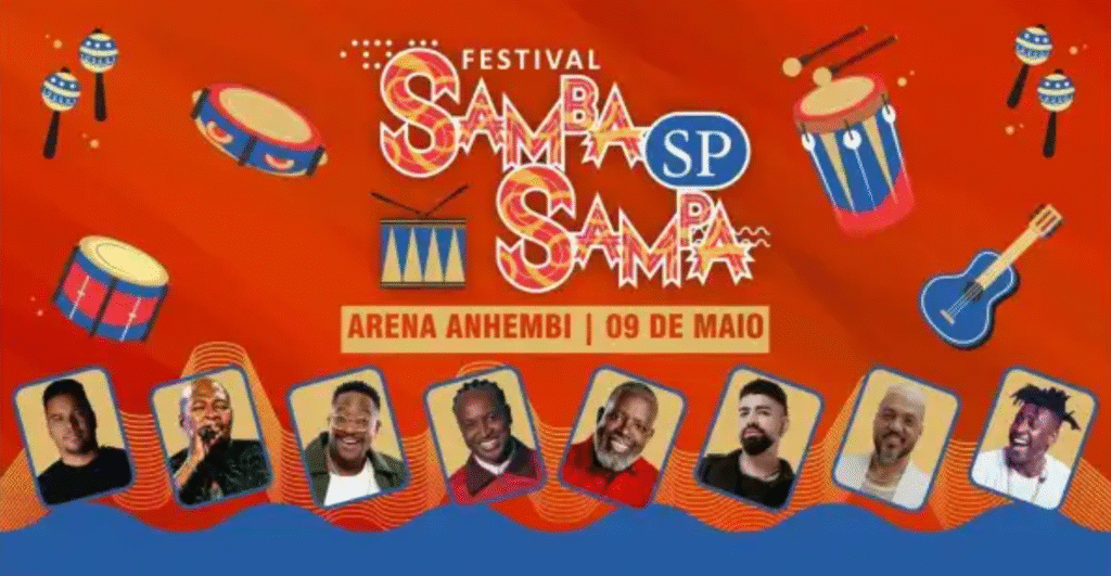 Público animado dançando e celebrando no Samba Sampa 2026 em São Paulo
