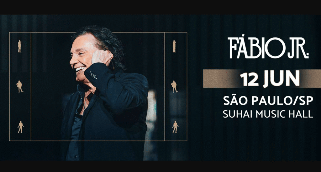 Fábio Jr. se apresentando ao vivo para um público apaixonado no Dia dos Namorados em São Paulo