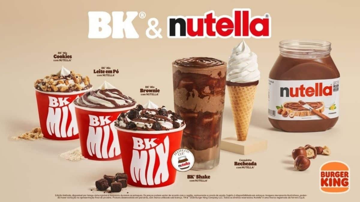 BK Shake e BK Mix Brownie com Nutella do Burger King