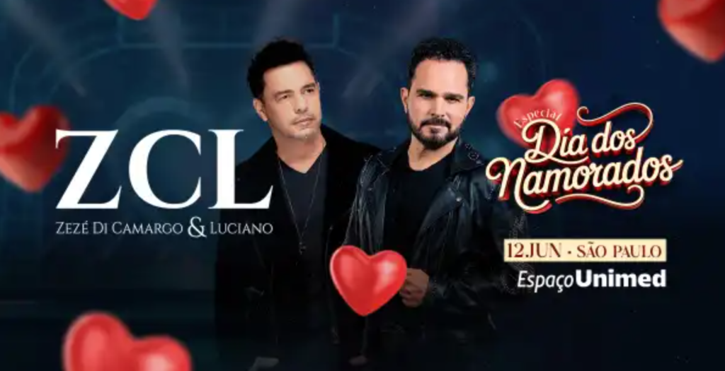 Show de Zezé di Camargo e Luciano no Dia dos Namorados em São Paulo
