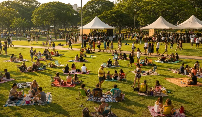Evento Ibira Taste no Ibirapuera com estandes gastronômicos e área de lazer ao ar livre