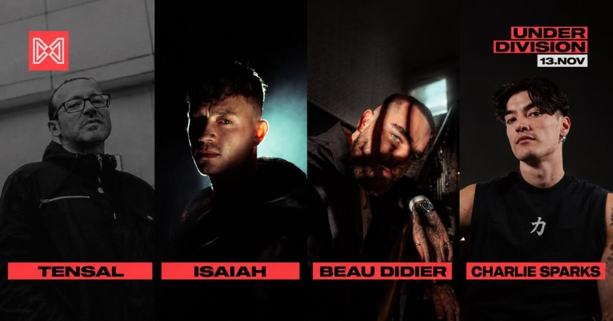 Evento Under Division com Charlie Sparks, Tensal, Beau Didier e Isaiah no Palacete da Sé, São Paulo